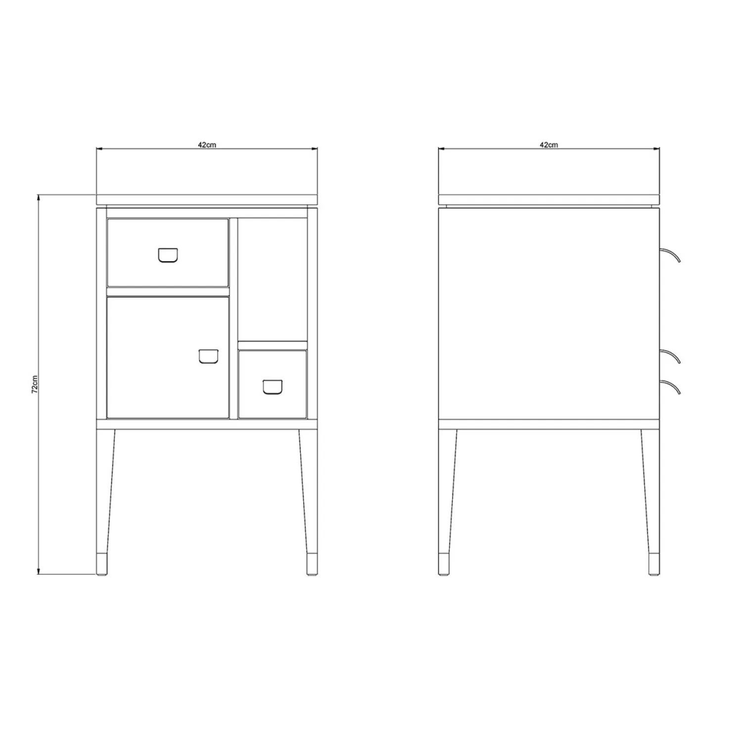 Mavis Abisko Bedside Table Tall Legs< Nachttische