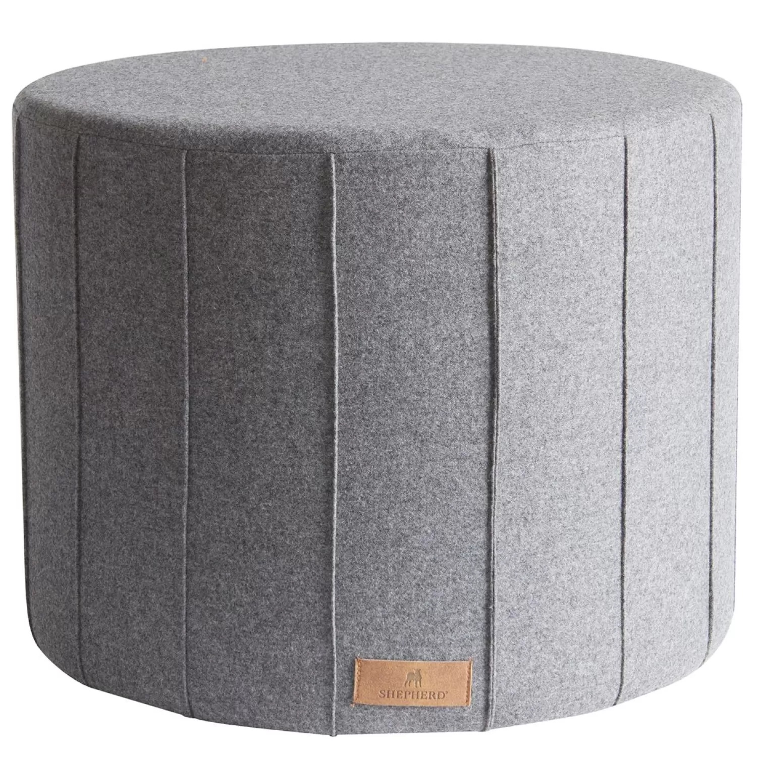 Shepherd Anja Round Wool Pouf 50X40Cm, Granite | Sitzsäcke & Polsterhocker