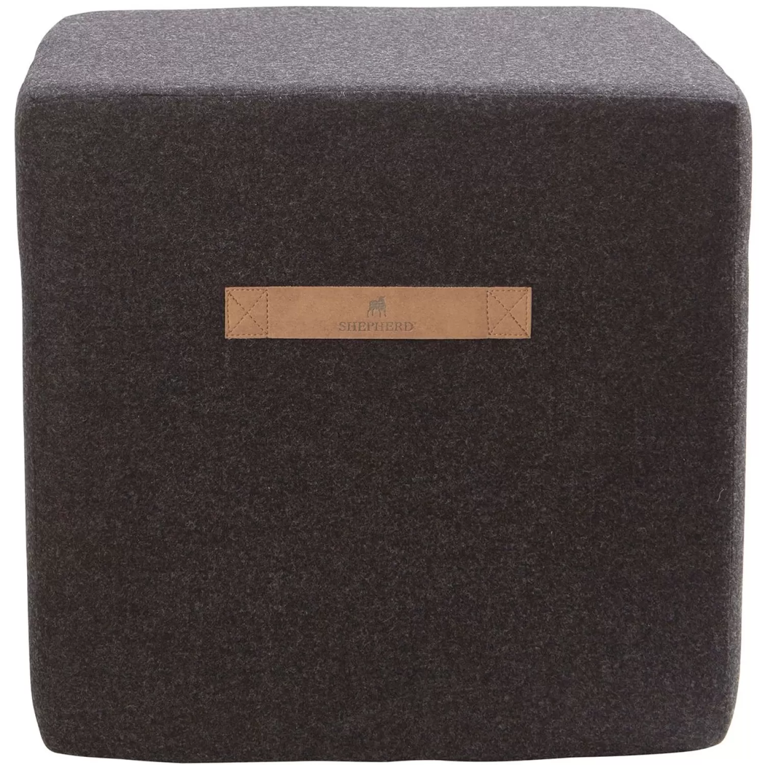 Shepherd Anna Square Wool Pouf 40X40Cm, Black | Sitzsäcke & Polsterhocker