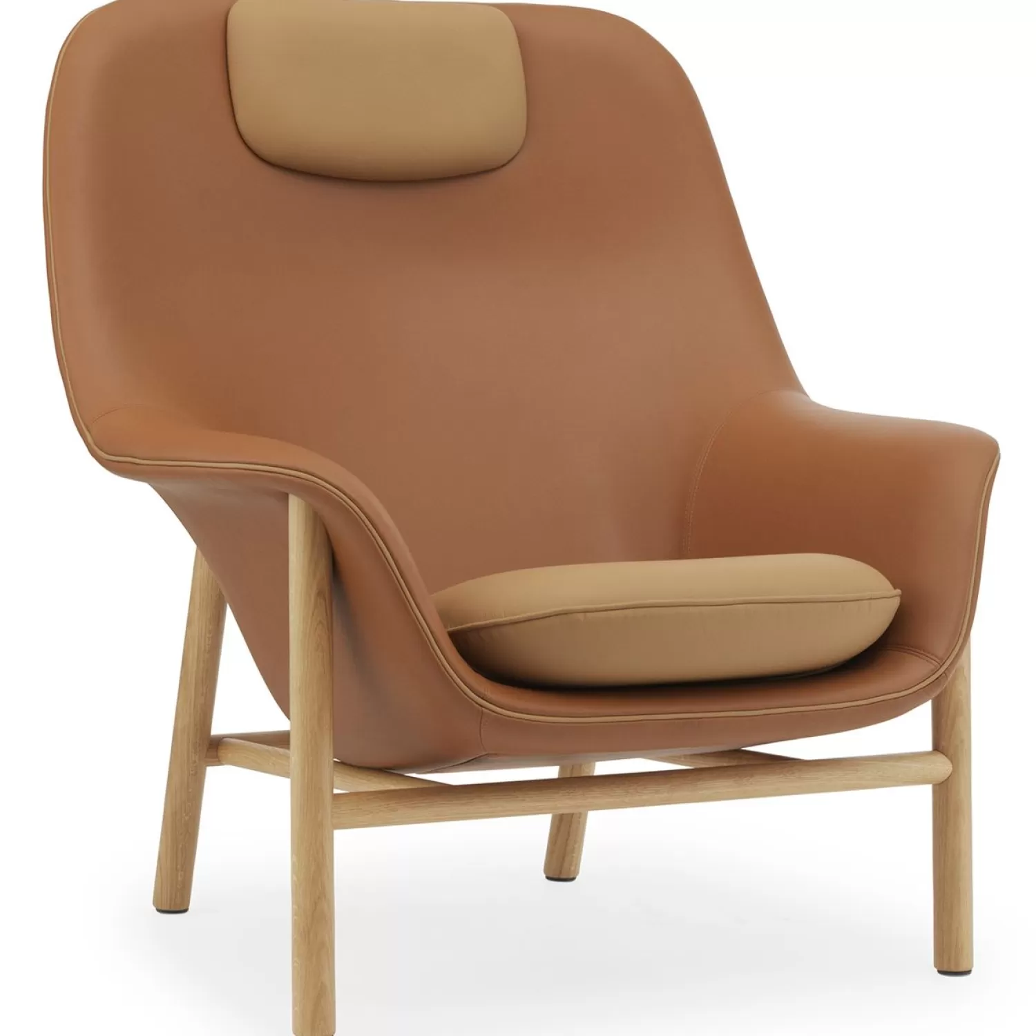 Normann Copenhagen Drape Lounge Chair High W. Headrest Oak Sessel, Schaum | Sessel