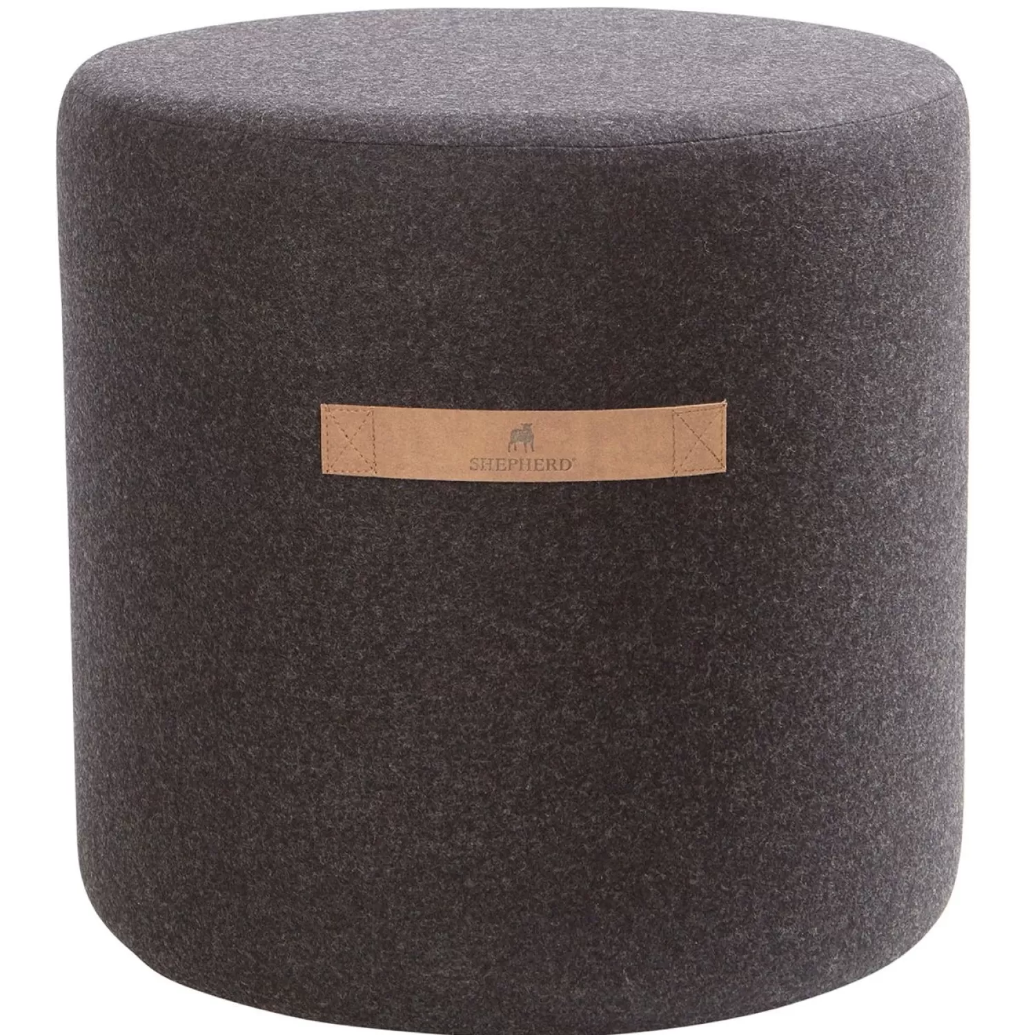 Shepherd Sara Round Wool Pouf 40X40Cm, Black | Sitzsäcke & Polsterhocker