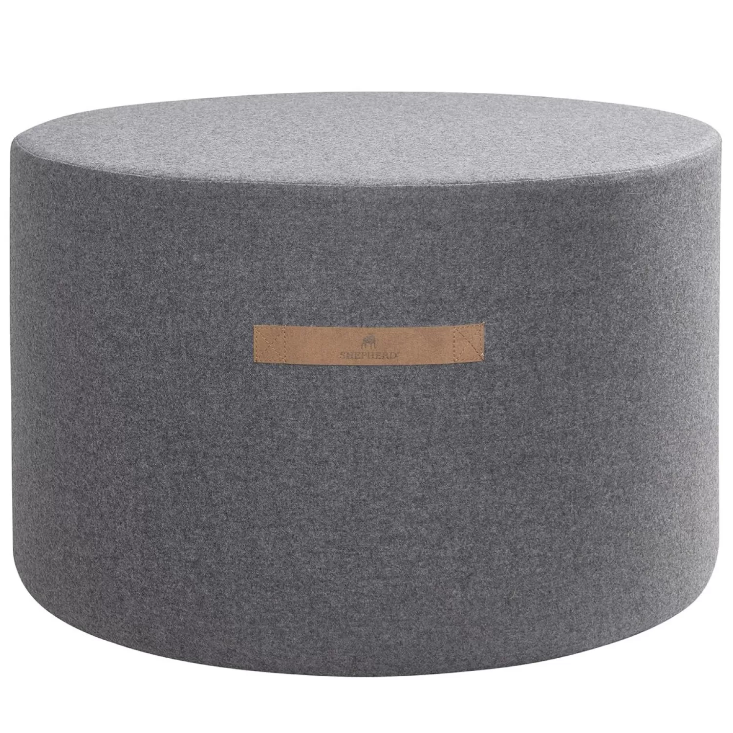 Shepherd Sara Round Wool Pouf 60X40Cm, Black | Sitzsäcke & Polsterhocker